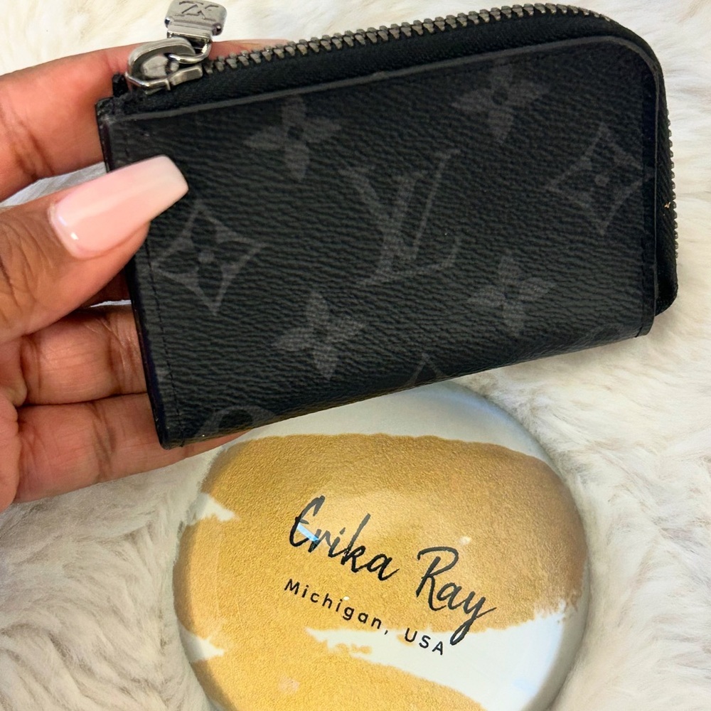 Louis Vuitton Black Eclipse Monogram Coin Purse‎